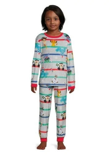 Disney 100~ NEW♈Kids 2 pc Velour Pajama Set size M (8)~white/multi Simba