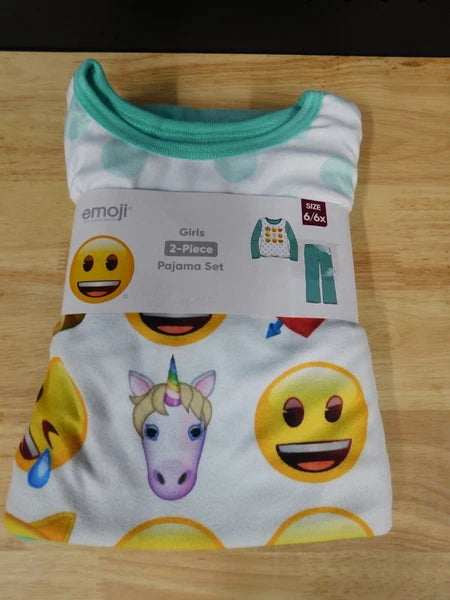 Emoji Girls 2 Piece Pajama Set-6/6X-NWT