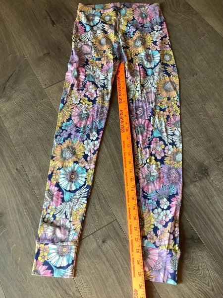 Gap Disney Pajama Set Youth Girl Size XL X-Large 14 16 Purple Pink Flowers Soft