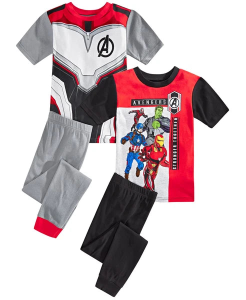 MARVEL AME Little Boys 2 (Two) Avengers Cotton Pajama Sets Sz. 4 Retail $50.00