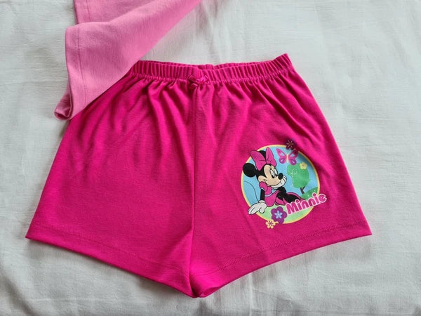 Disney Minnie Mouse Girls Pink Printed 2 Piece Pyjama Set Size 6 New