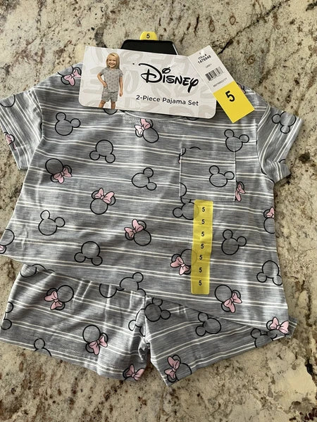 Disney Minnie Girls  Kids Pajama Set 2 Piece Set  Size 5 New
