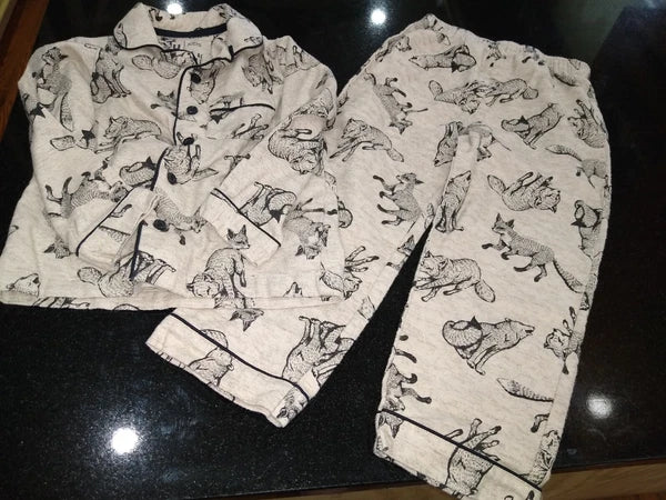 Kids T U fun fox pajamas set size 3- 4 years