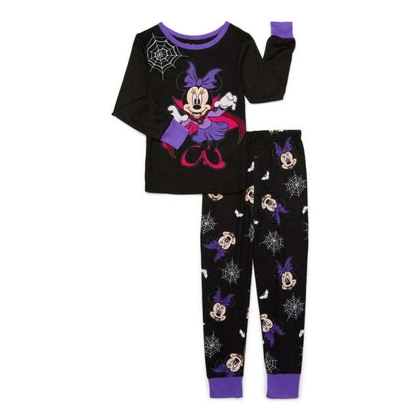 Minnie Mouse Girls Snug Fit Halloween Pajama Set, 2-Piece, Size 6