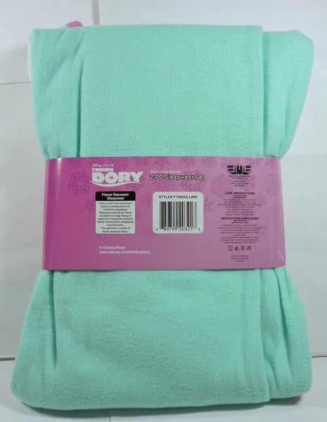 New Girls Disney FINDING DORY Nemo Flannel Pajamas 2 pc Sleep wear Set Size 4/5