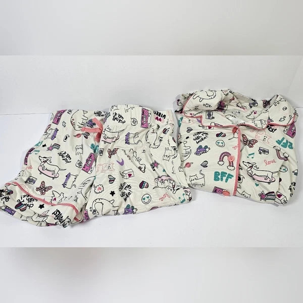 Wonder Nation Cream Pajama Set with Fun Print