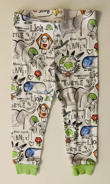 Children's Place PJ 9-12 month Pajamas top pants 2 pc set Save the Planet animal