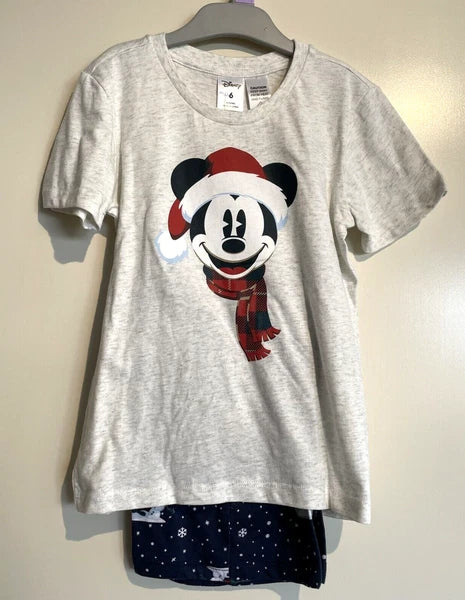 Disney Mickey Xmas Pyjamas Set Size 6 Child Kids Sleepwear Christmas PJs BNWT