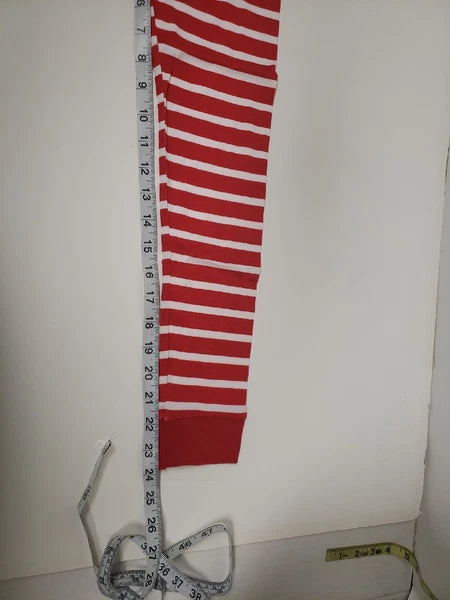 Unbranded Kids 2 Pc Red & White Striped Pajama Set Cotton Elastic Sz 10 NWT