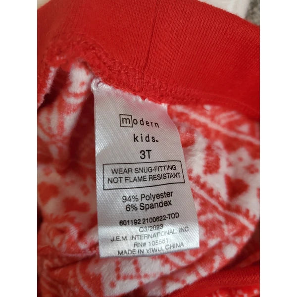 Modern Kids Two Piece Santa Baby Fleece Pajama Set, NWOT, 3T