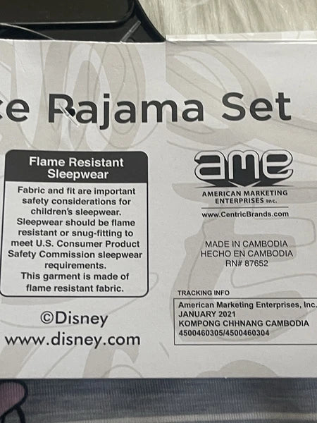 Disney Minnie Girls  Kids Pajama Set 2 Piece Set  Size 5 ~ New