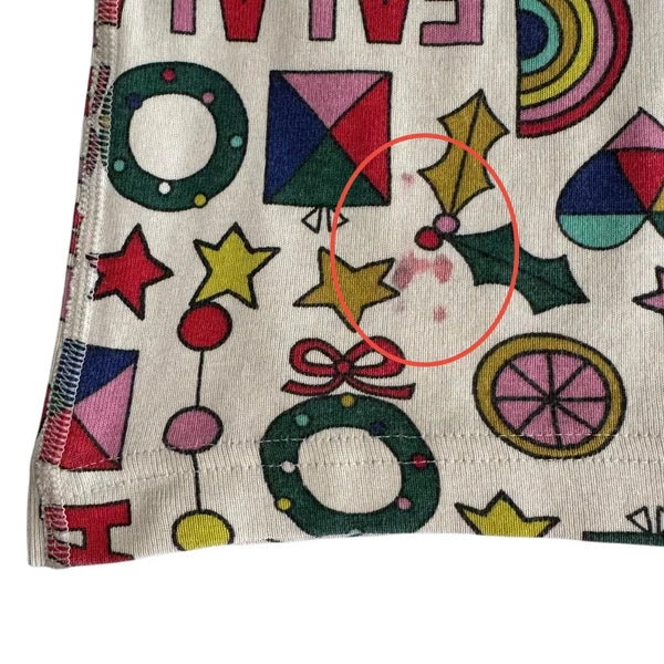 Hanna Andersson Falala Pajama Set Kids Size 4 Holiday Christmas Festive FLAWED