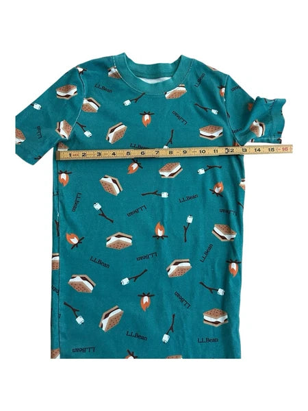 L.L. Bean S'mores Pajama Set Shorts and Short Sleeve Size 14