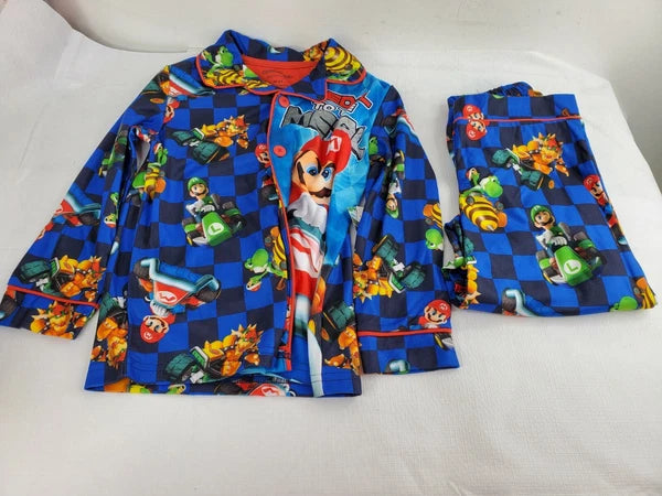 Mario Bro Little Boys Long Sleeve Pajamas Set 2 pc (Super Mario) XS 4/5
