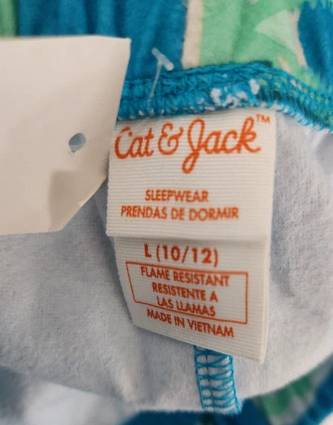 Cat & Jack Girls Flannel Dinosaurs Pajama Set Flame Resistant Unisex (C7)