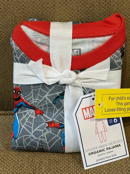 Pottery Barn Kids Spider-Man Heroes 2 pc. Pajama Size 6 Marvel Comics New w/tag