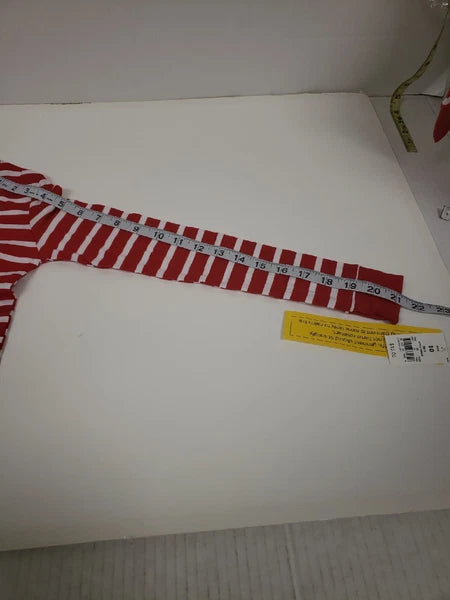 Unbranded Kids 2 Pc Red & White Striped Pajama Set Cotton Elastic Sz 10 NWT