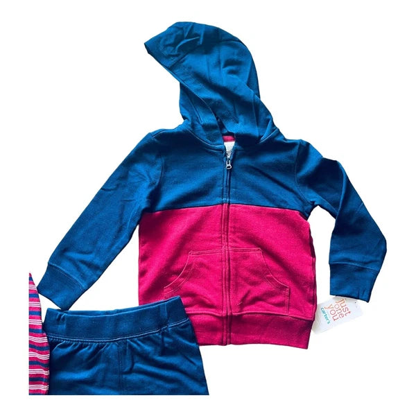 Boys Clothes 3T Zip Hoodie JACKET + SHIRT+ PANTS Carters 3PC Play Pajama Set Kid